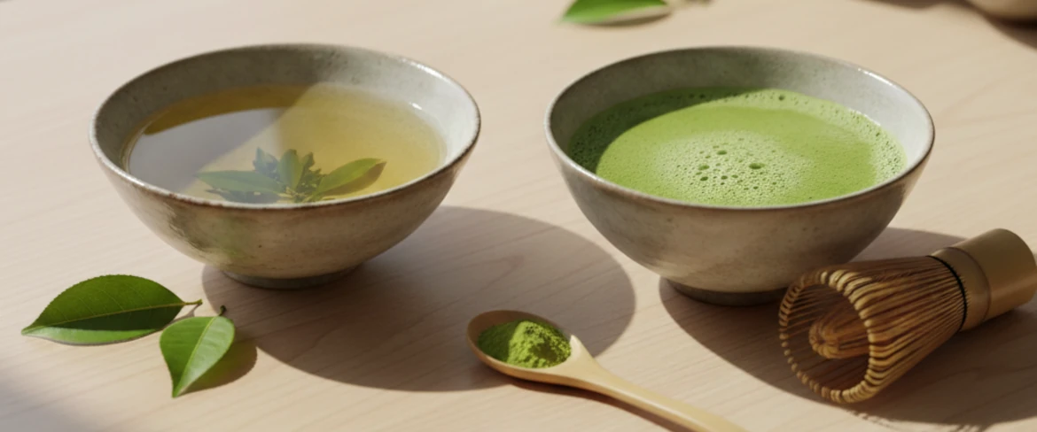 Matcha vs chá verde – diferenças na cor, textura e propriedades