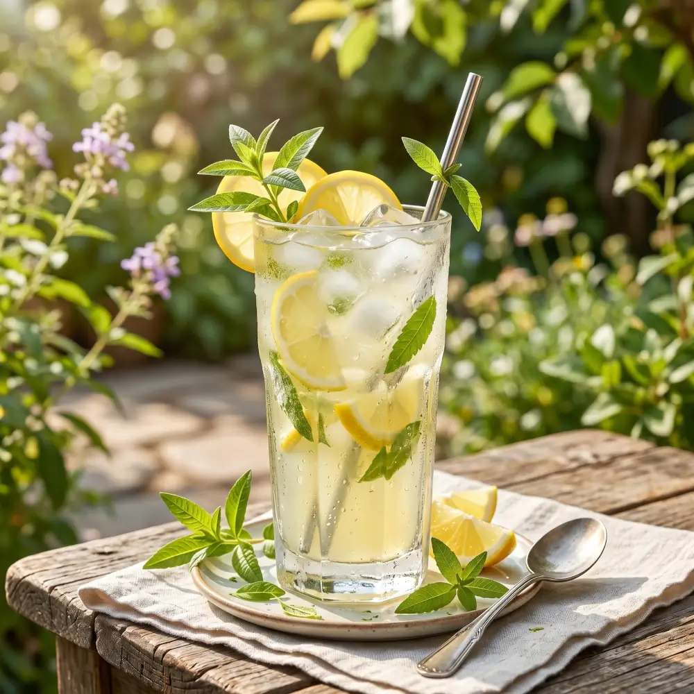 Limonada de verão com verbena-limão