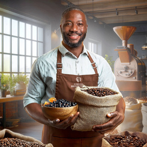 Bro Coffee Roastery - Café em grão inteiro Kenya Nyeri Speciality 400 g