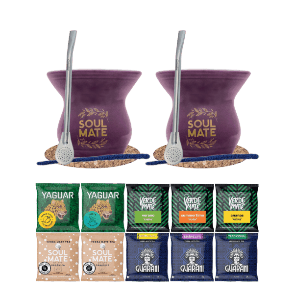 Conjuto de Erva Mate 10x50g 2x Calabaza + 2x Bombilla