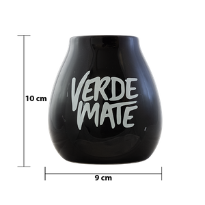 Cuia de cerâmica para mate com logótipo Verde Mate (preta) 350 ml
