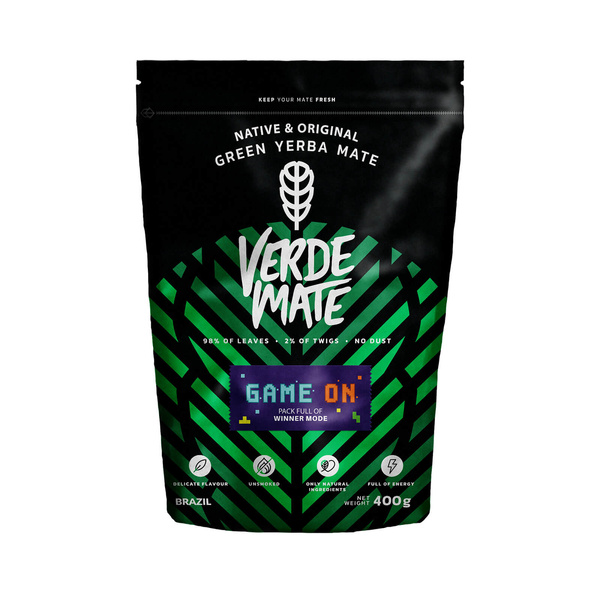 Verde Mate Green Game On 0,4 kg – erva mate para gamers com sabor de bebida energética
