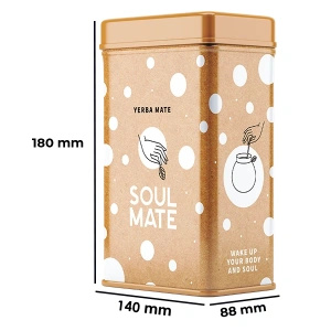 Yerbera – Lata metálica + Soul Mate Orgánica Menta Limon 0,5 kg
