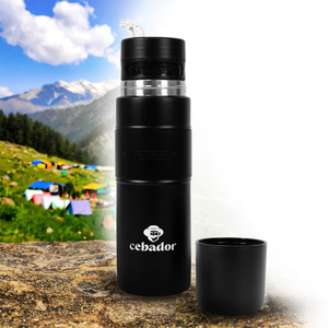 Yerbomos XL ALL IN ONE - 750ml - Mate, garrafa térmica e bombilla num só (preto)