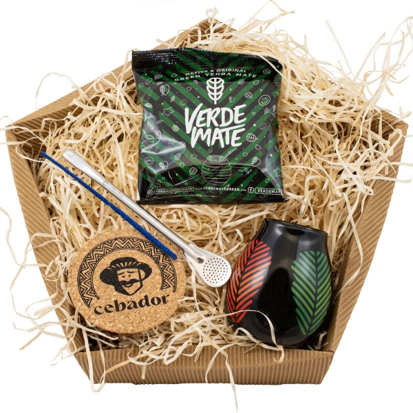 Conjunto de oferta de Erva Mate: Verde Mate Frutos Tropicales 50g + Calabaza + Bombilla