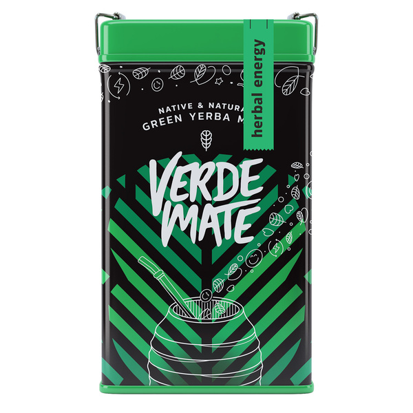 Yerbera – Lata metálica + Verde Mate Green Herbal Energy 0,5 kg
