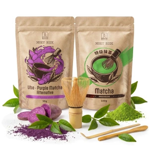 Kit para Matcha Latte colorido: Matcha + Purple Matcha + acessórios