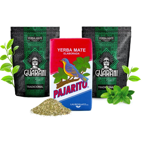 Conjuto de Erva Mate Elaborada: 2x Guarani + 1x Pajarito
