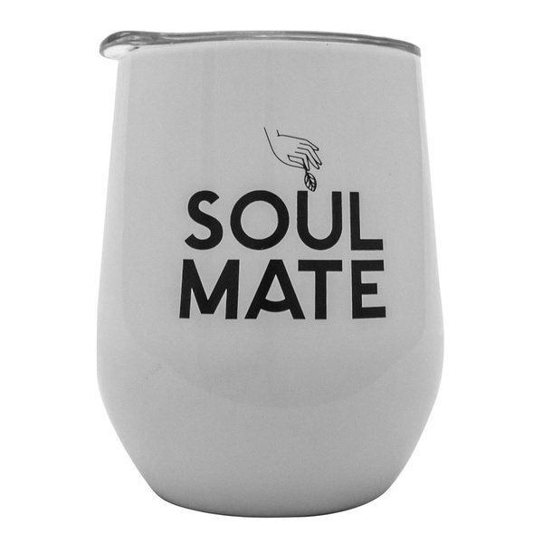TermoLid – copo térmico para erva mate com tampa – Soul Mate (branco) – 350 ml