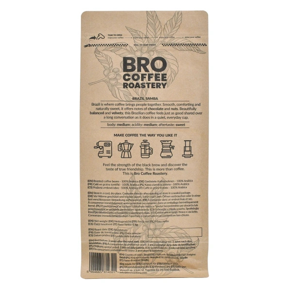 Conjuto de Bro Coffee Roastery Brazil Samba 2x1kg (2kg)