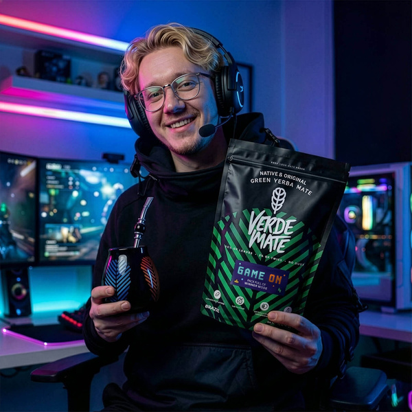 Conjuto de Erva Mate Verde Mate Game On 400g 0,4kg Calabaza + Bombilla