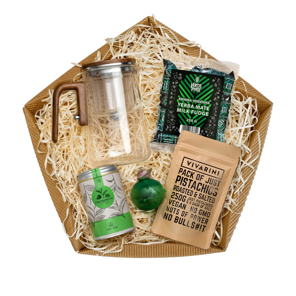 Conjunto presente – cabaz de oferta: chá + doces + acessórios