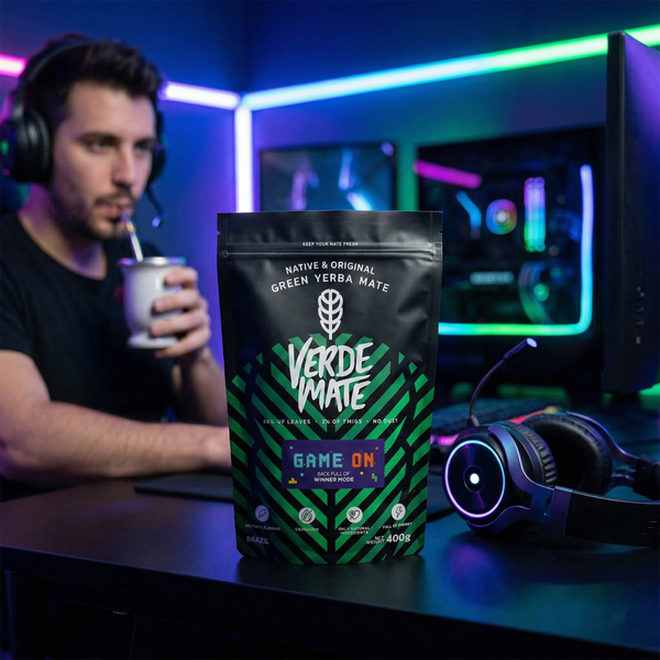 Verde Mate Green Game On 0,4 kg – erva mate para gamers com sabor de bebida energética