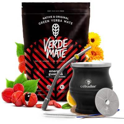 Conjunto de Erva Mate Verde Mate Energia 0,5kg + TermoColador