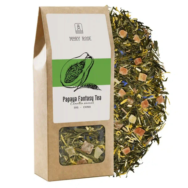 Mary Rose - Chá Verde com Fantasia de Papaia - 50g