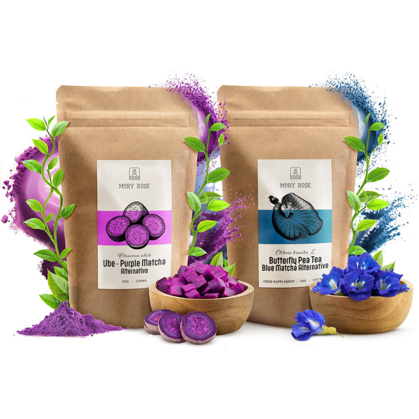 Conjunto de matchas coloridos: Blue Matcha + Purple Matcha