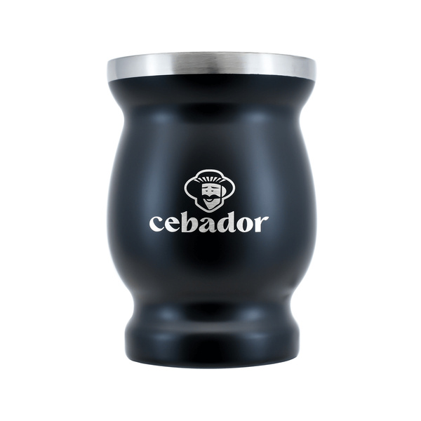TermoMate Cebador – copo térmico para yerba mate – 190 ml (preto)