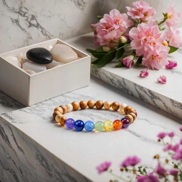Pulseira "Sete Chakras" – pedras e kadam