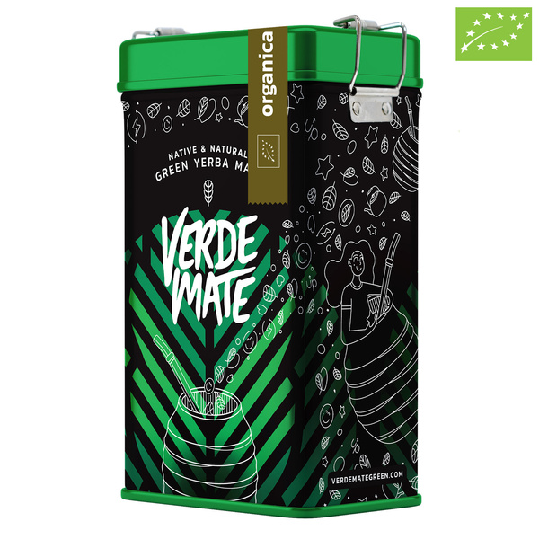 Yerbera – Lata metálica + Verde Mate Green Organica 0,5 kg