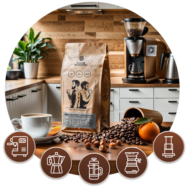 Bro Coffee Roastery - Café em grão inteiro Amico dall'Italia Espresso Roast 400g