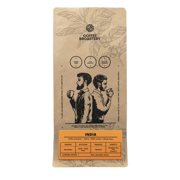 Bro Coffee Roastery - Café em grão inteiro India Karnataka Premium 1kg