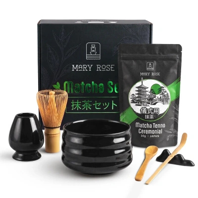 Conjunto-presente: matcha cerimonial japonês + matchawan + acessórios de bambu