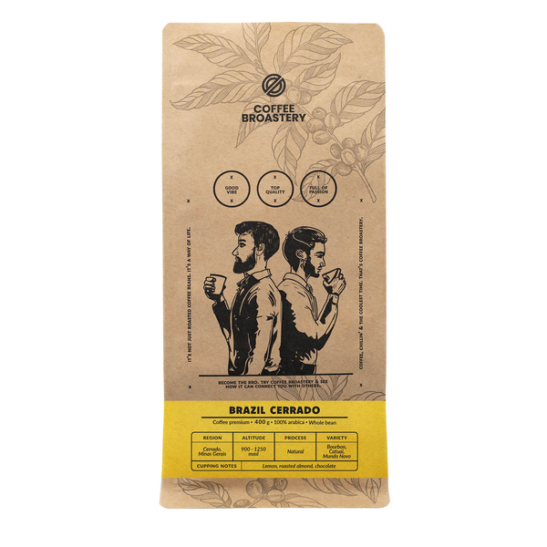 Bro Coffee Roastery - Café em grão inteiro Brazil Cerrado Premium 400g