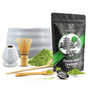 Conjunto cerimonial para preparar chá matcha: matcha BIO japonesa 30g + acessórios