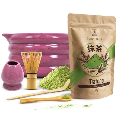 Conjunto de preparação de chá Matcha: matcha 100g + acessórios