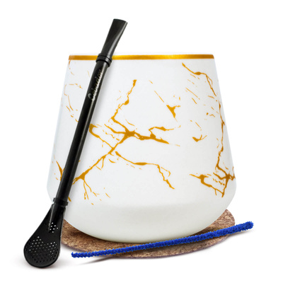 Conjunto de acessórios para erva mate: Cuia + Bombilla