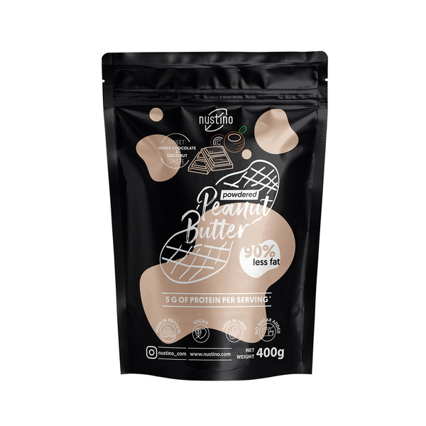 Nustino – Manteiga de amendoim em pó – White Chocolate & Coconut (sem adição de açúcar) 400 g