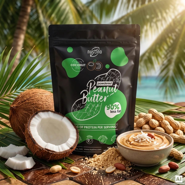 Conjunto de manteiga de amendoim em pó Nustino: Classic + Coconut 2x400g