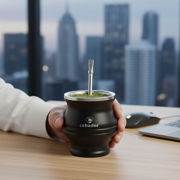 TermoColador – copo térmico para yerba mate – 190 ml (preto)
