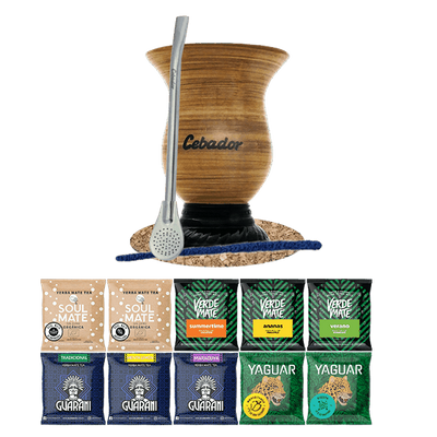Conjuto de Erva Mate 10x50g Calabaza + Bombilla
