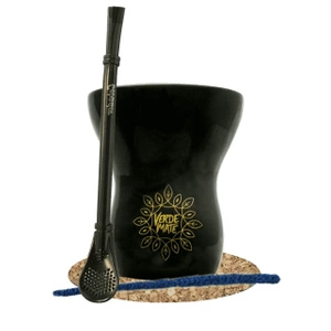 Conjunto de Acessórios para Erva Mate: Calabaza + Bombilla