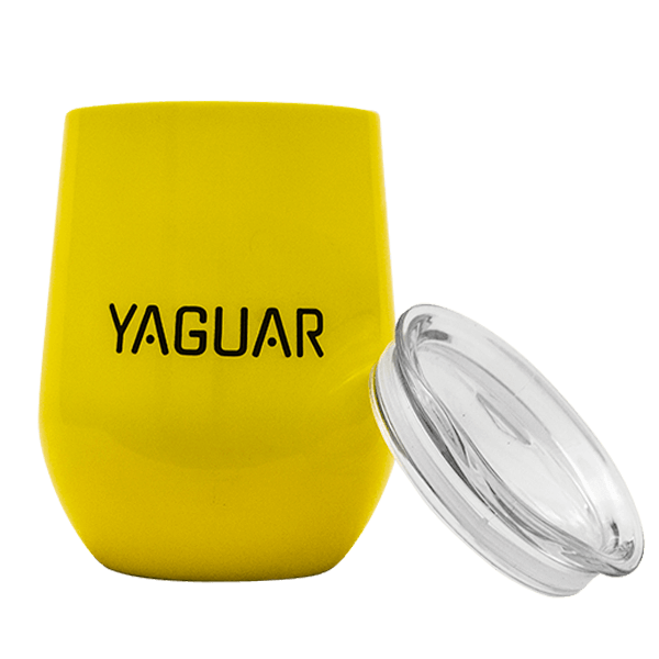 TermoLid – copo térmico para erva mate com tampa – Yaguar (amarelo) – 350 ml