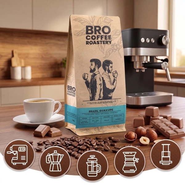 Conjuto de Bro Coffee Roastery Brazil Guaxupe + Brazil Samba 2x1kg (2kg)
