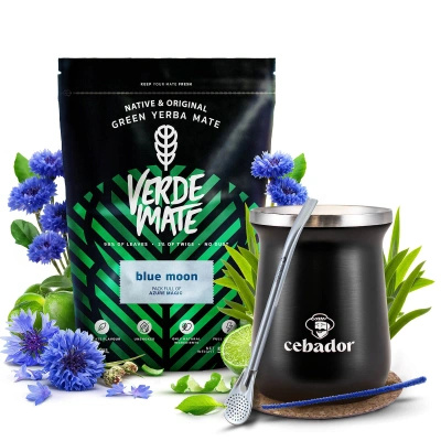 Conjuto de Erva Mate Verde Mate 500g 0,5kg Calabaza Térmica TermoMate PRO