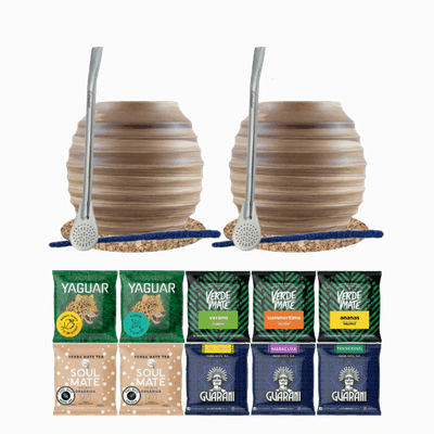 Conjuto de Erva Mate 10x50g 2x Calabaza + 2x Bombilla