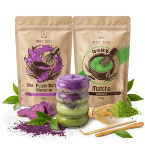 Kit para Matcha Latte colorido: Matcha + Purple Matcha + acessórios