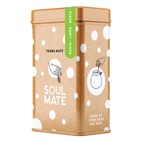 Yerbera – Lata metálica + Soul Mate Orgánica Menta Limon 0,5 kg