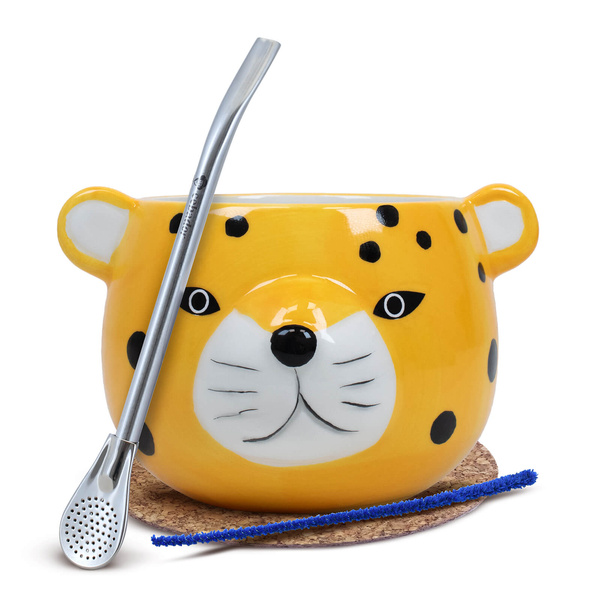 Yerba Mate Matero Gourd Gatito Bombilla set