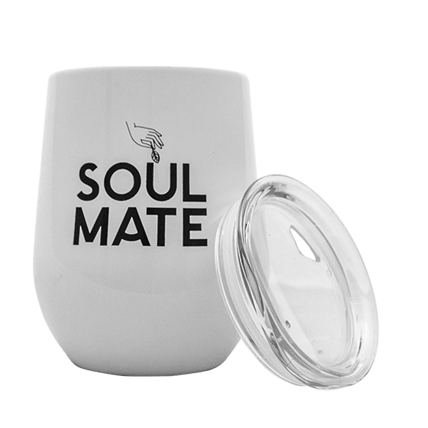 TermoLid – copo térmico para erva mate com tampa – Soul Mate (branco) – 350 ml