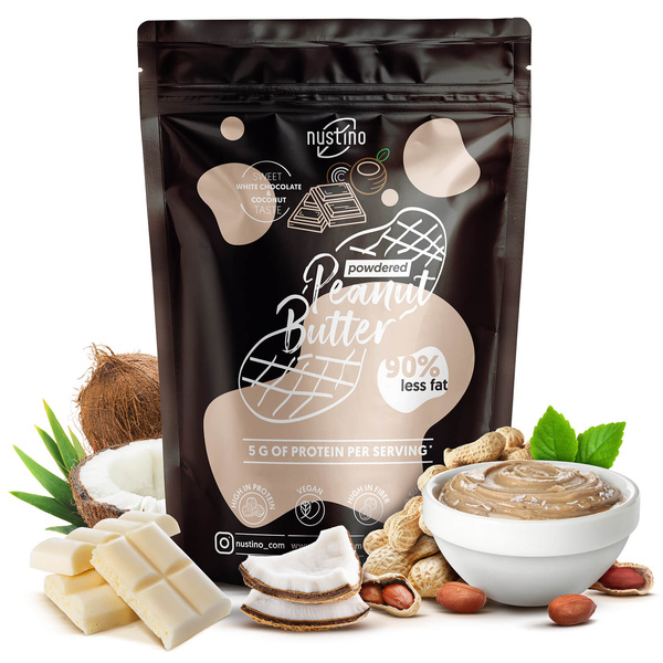 Conjunto de manteiga de amendoim em pó Nustino: sabores variados 3x400g