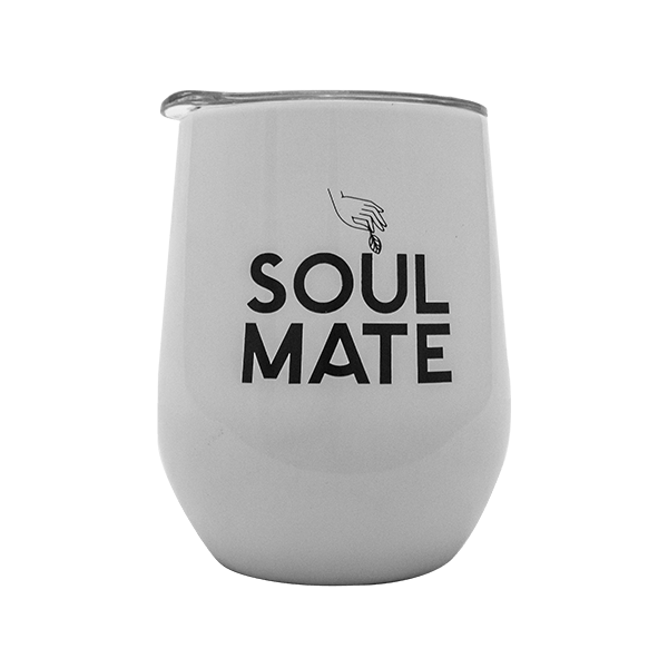 TermoLid – copo térmico para erva mate com tampa – Soul Mate (branco) – 350 ml
