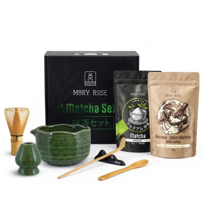 Kit presente para Matcha Latte colorido: Matcha + White Matcha + acessórios