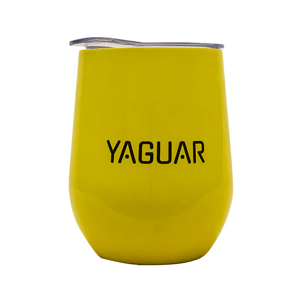 TermoLid – copo térmico para erva mate com tampa – Yaguar (amarelo) – 350 ml