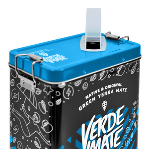 Yerbera – Lata metálica + Verde Mate Green Más IQ 0,5 kg