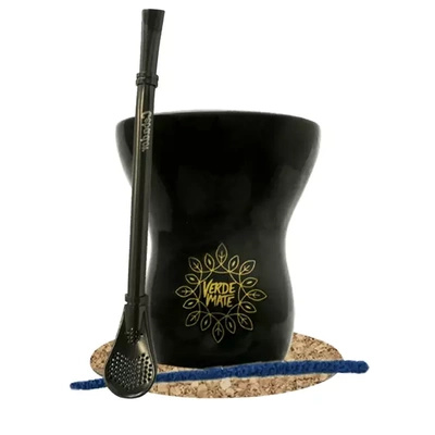 Conjunto de Acessórios para Erva Mate: Calabaza + Bombilla