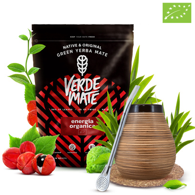 Conjuto de Erva Mate Verde Mate 400g 0,4kg Calabaza + Bombilla